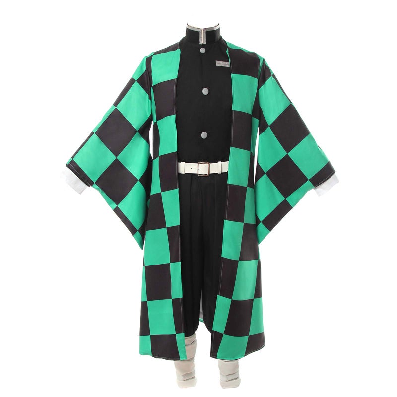 Nuoqi Tanjiro Cosplay Outfit Tanjiro Kamado Cosplay Costume Anime Robe Kimono Outfit Halloween Costume S Green - Image 1